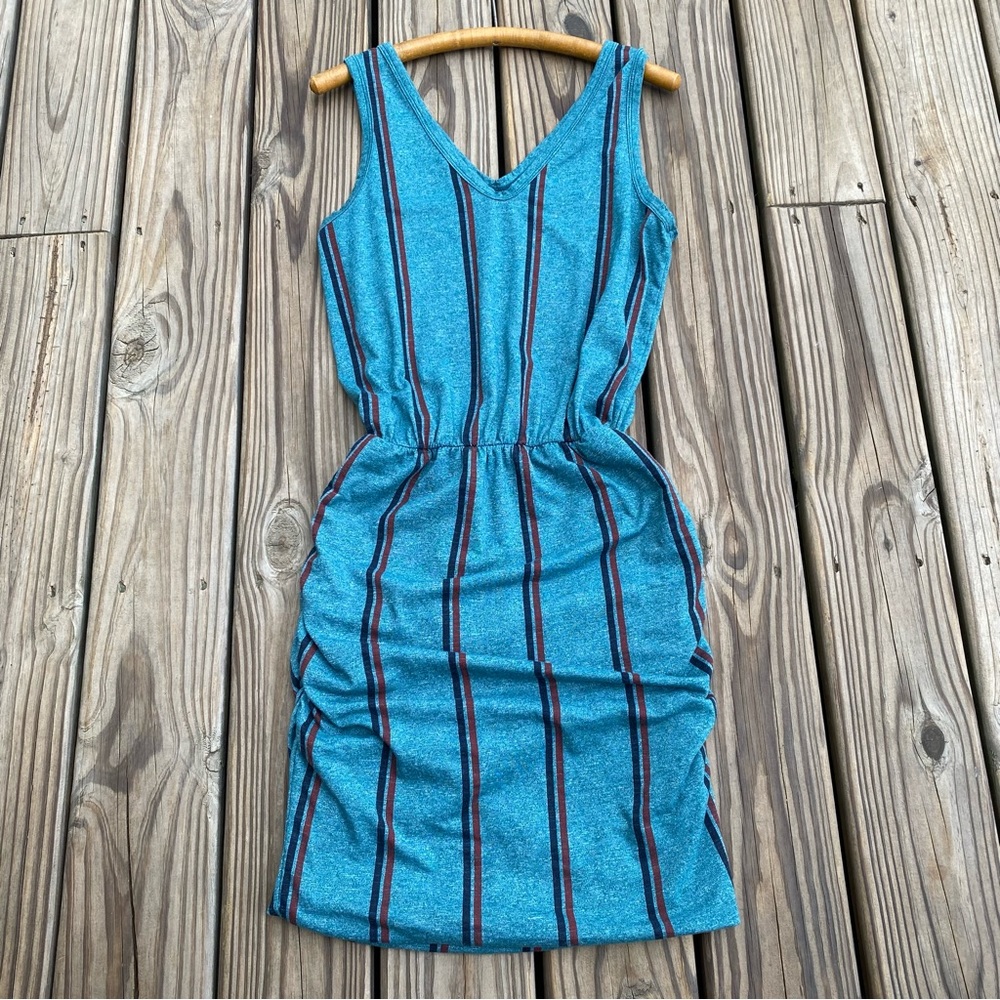 Sundry U-Neck Dress Vertical Stripe